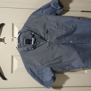 RVCA Shirt Men's Medium Slim-Fit That'll Do Short Sleeve Casual Button-Up